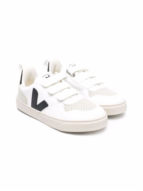 Sneakers bambino tre strappi bianco blu Veja Kids | CV0702565CX